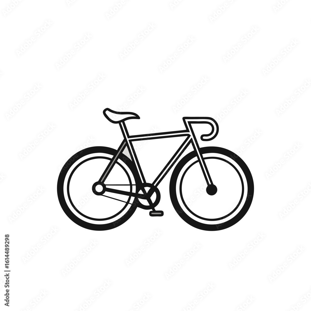 Obraz premium Simple Bicycle Line Art – Eco Transport Vector