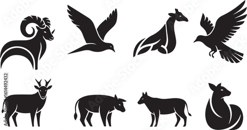 Assorted Wild and Domestic Animal Silhouettes