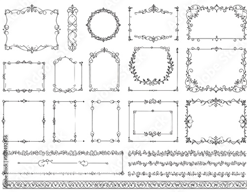 Collection of ornate, decorative frames and borders in a classic style