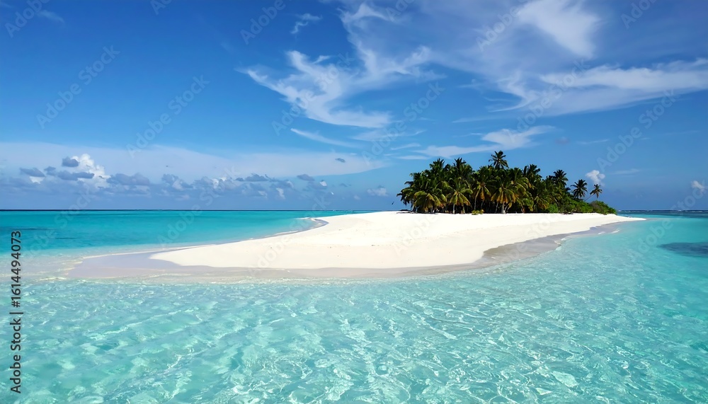 Fototapeta premium Island palm trees white sand