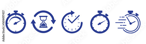 Hourglass Timer Icon - Sand Flow Timekeeper - EPS 10
