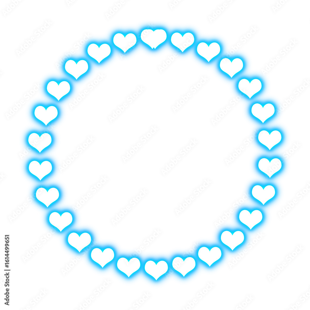 Obraz premium Blue glowing heart frame with transparent background 