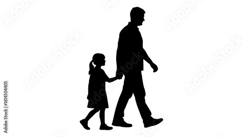 Silhouette of a family people.