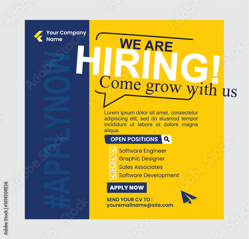 We are hiring job media social post template