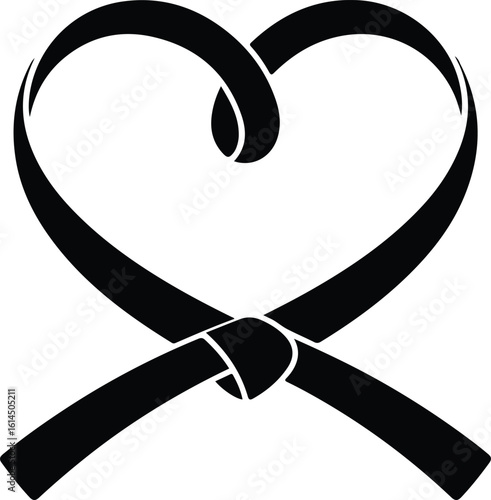 A Heart shaped karate belt