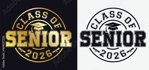  Class of Senior 2026 SVG Design with Bold Typography and Graduation Theme Elements