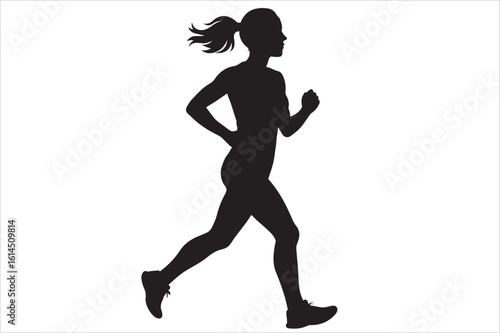 Silhouette of a Woman Running