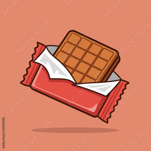 Delicious Chocolate Bar Partially Unwrapped, Ready to Eat, Sweet Treat.