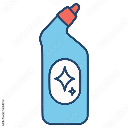 toilet cleaner bottle package flat color vector illustration template design