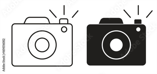 Camera icon, Photo camera in flat style, for apps and websites, vector illustration.

