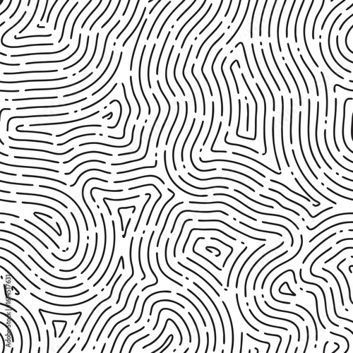 Abstract black and white organic line pattern