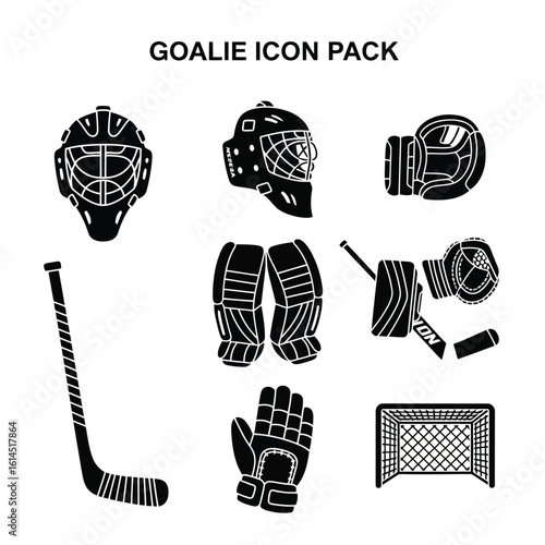 Hockey Goalie Equipment Illustrations mask pads