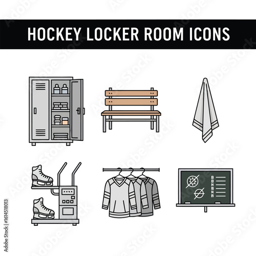 Hockey Locker Room Icons equipment