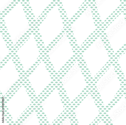 パステルグリーンのオーバルドットのバイヤスチェック背景イラスト　Adobe Illustrator Artwork