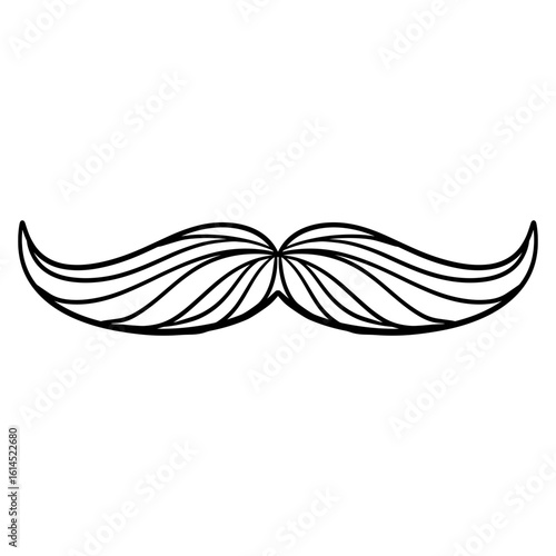 Quadro em tela Simple Line Art Mustache Isolated Graphic Symbol Male Facial Hair Style