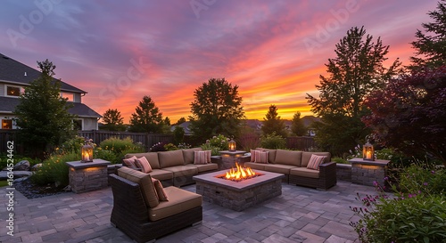 Contemporary A back yard with a view