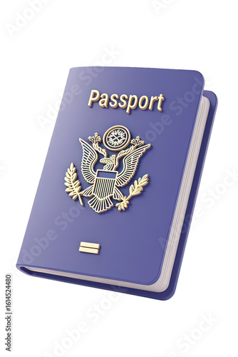 Three-dimensional illustration of a United States passport.