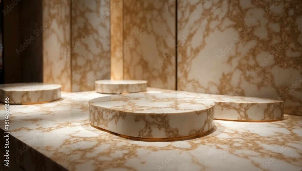 Fototapeta premium Marble Pedestals Display geometric