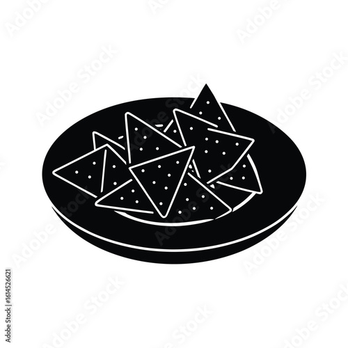 Delicious Plate of Nachos with Cheese and Jalape os on a White Background