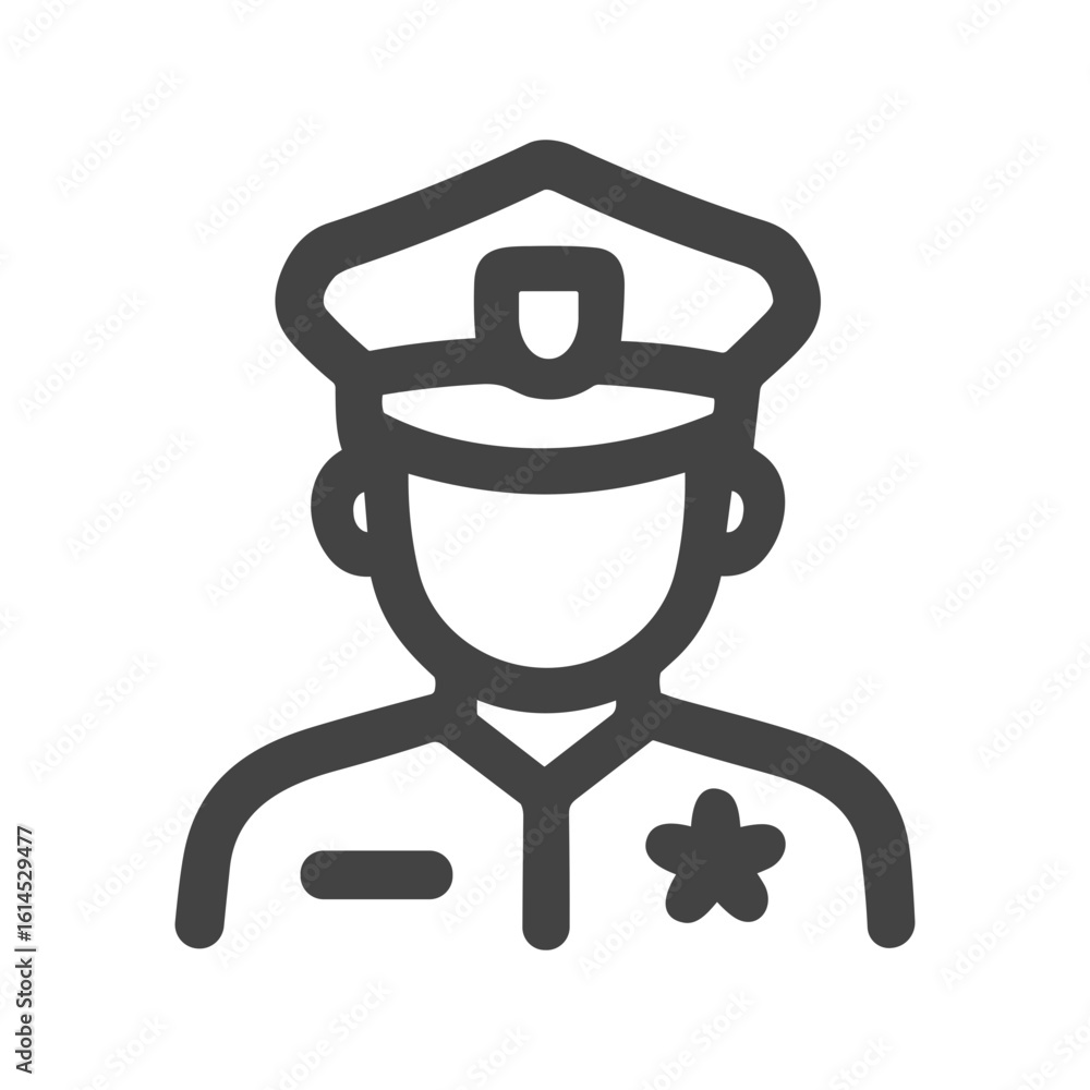 Minimalist Outline Police Officer Thin Line Avatar Icon Style Design Minimalist Outline Police Officer Thin Line Avatar Icon Style Design