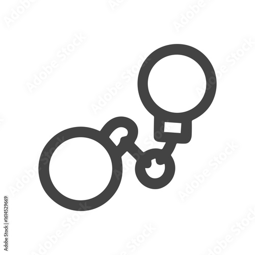 Outline Minimalist Handcuffs Symbol Law Enforcement Isolated Icon
