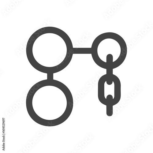 Simple Outline Flat Design Handdrawn Shackles Symbol Illustration on White Background