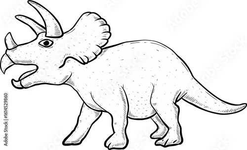illustration of a cartoon triceratops dinosaur