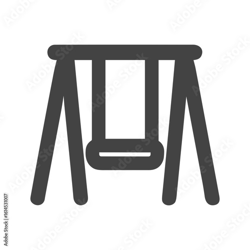 Simple Outline Swing Set Icon Graphic Isolated for Kids Playground