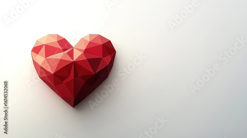 Wallpaper Mural Red polygon heart on plain white background Torontodigital.ca