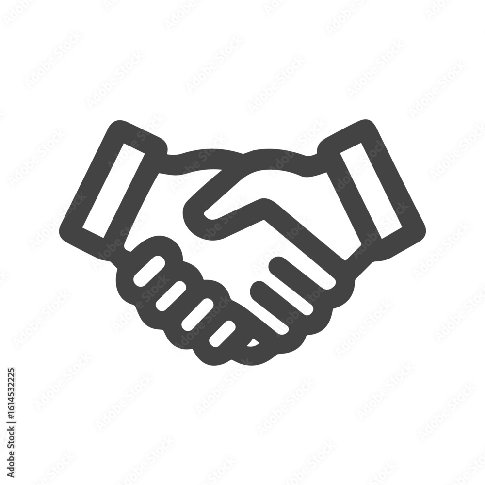 Modern Outline Handshake Agreement Connection Deal Icon Shape Design