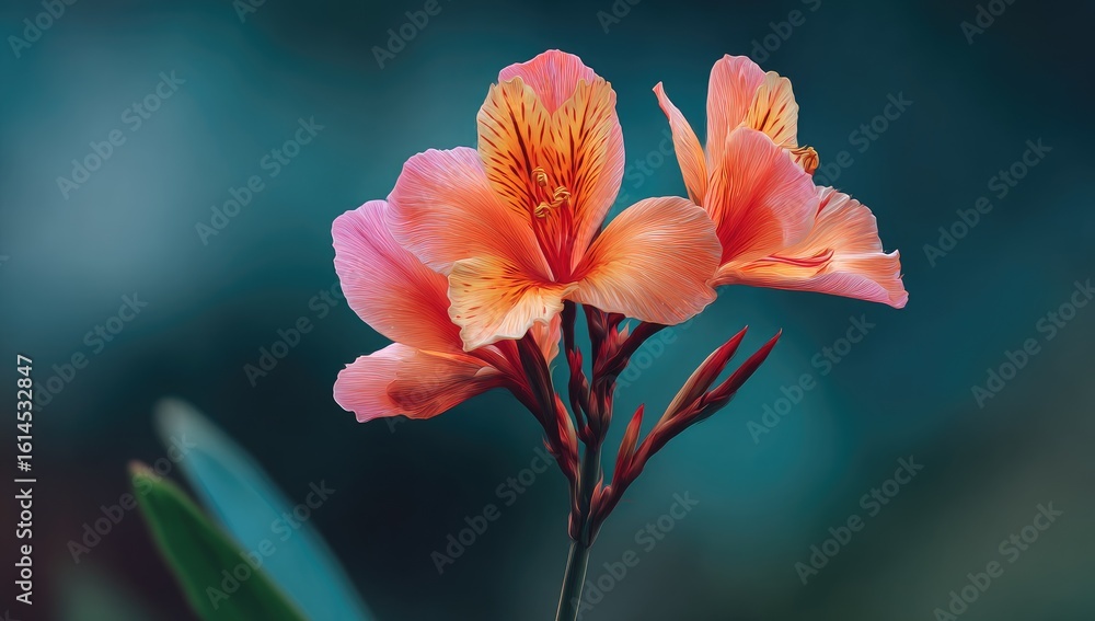 Fototapeta premium Close-up of peach-colored flowers