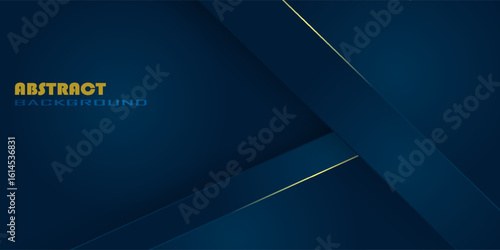 Abstract gradient blue luxury golden line template premium background. Decorating in pattern of premium polygon style for ad, poster, cover, print, artwork. modern design