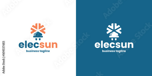 electrical sun plug logo vector