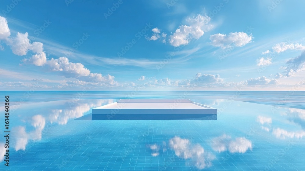 Fototapeta premium Infinity pool meeting sky