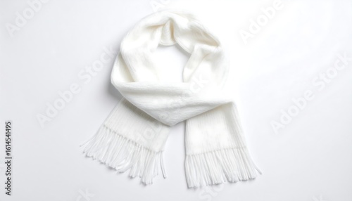 White scarf on white background