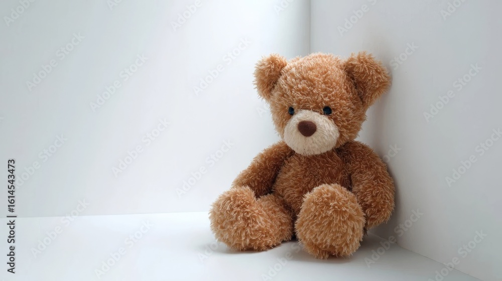 Obraz premium brown teddy bear in corner