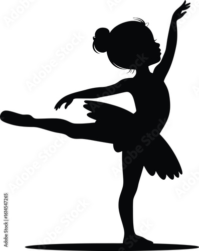 Graceful ballerina dancer silhouette ballet girl