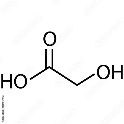 glycolic acid (hydroacetic acid) molecule. skeletal formula sign. chemical structure of Glycolic acid (C2H4O3). flat style