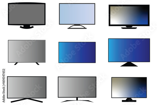 set of modern tv icon collection. set of computer icons.