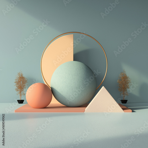  Geometric shapes with pastel colors