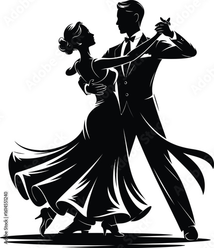 Elegant couple dancing ballroom waltz ballroom dancing