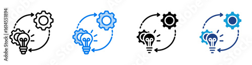 Techniques icon set multiple style collection