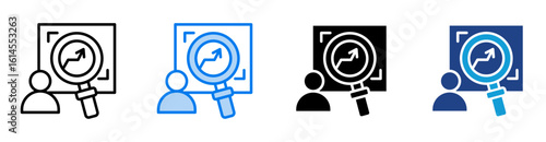 Prospecting icon set multiple style collection