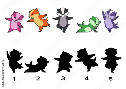 Fun shadow matching game for toddlers with cute animal characters