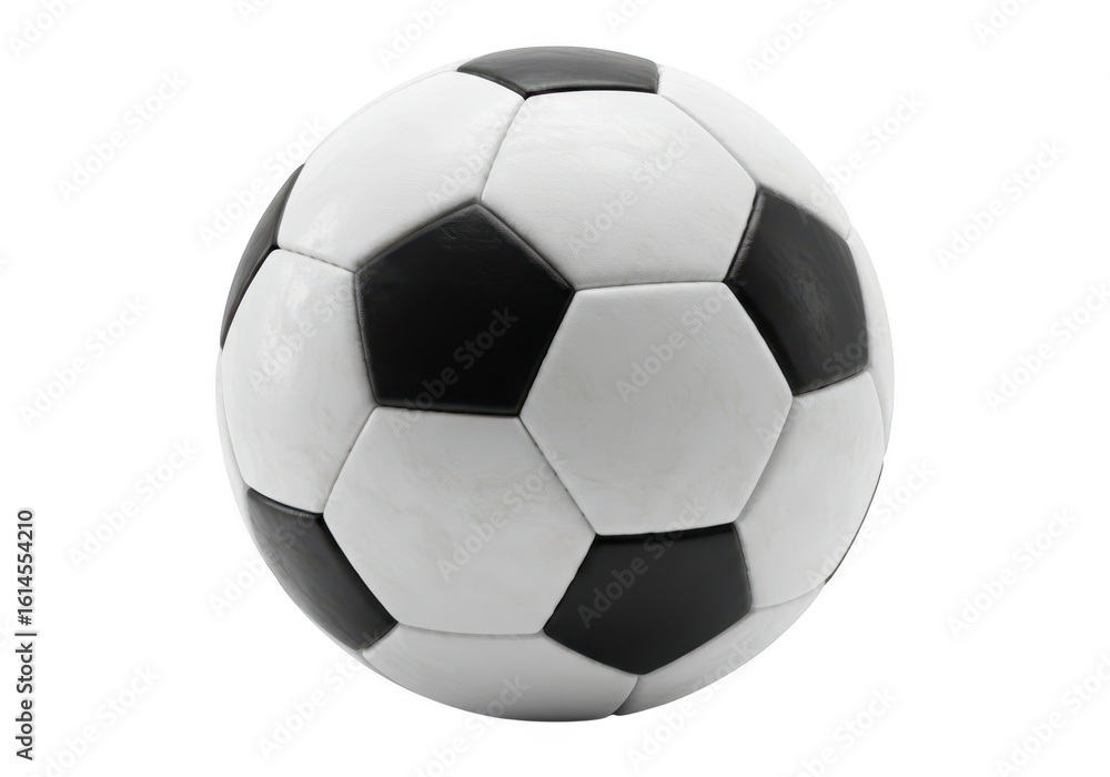 A classic black and white soccer ball isolated on a clean transparent background A classic black and white soccer ball isolated on a clean transparent background