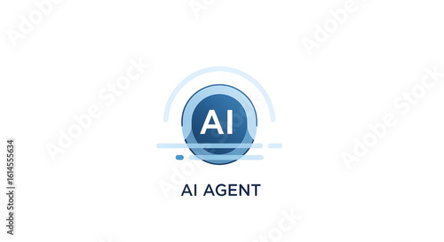 Abstract logo design for an AI agent, featuring a stylized circle and text.