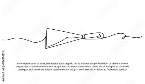 One line of scraper handles. Abstract minimal continuous line.