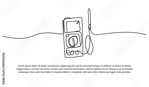One line of solder. Abstract minimal continuous line.
