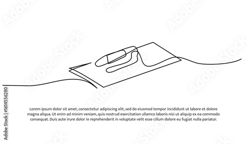 One line of trowel plaster. Abstract minimal continuous line.