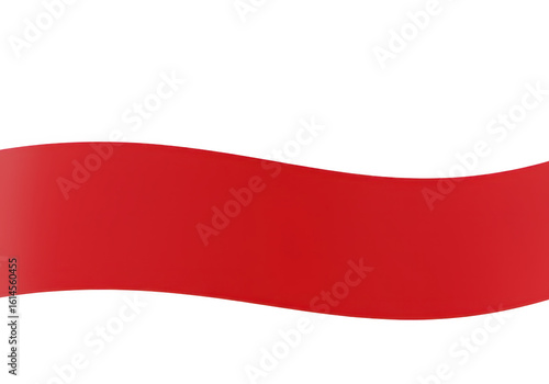 Free Download A flowing red ribbon banner with a smooth, wavy texture, isolated against a clean transparent background for design elements - GFXLoad